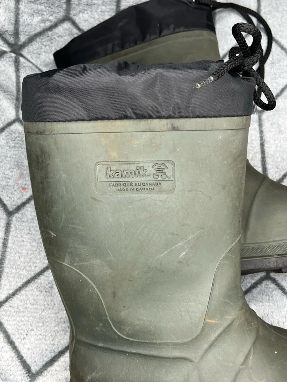 Kamik Men's Olive Green Black Forester Waterproof Winter Rain Boots